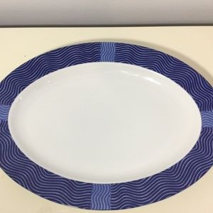 Crate & Barrel Fine China Rafia 14” Oval Platter